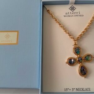 Atterri Gemstone Cross Necklace